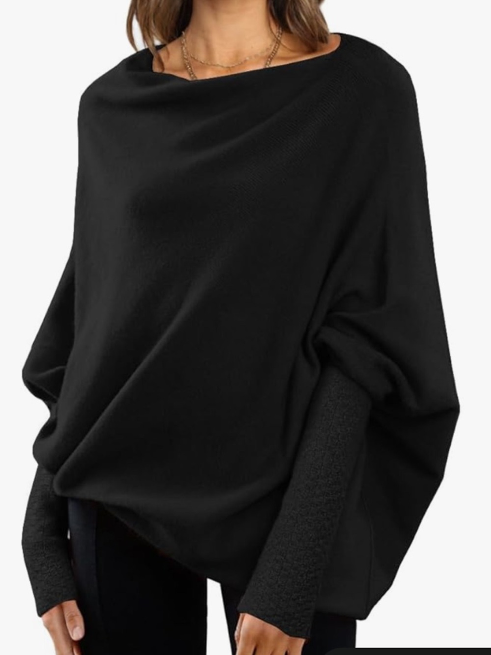 LILLUSORY Womens Batwing Oversized Sweaters